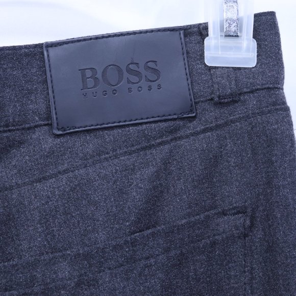 Hugo Boss Stretch Phoenix ( 19427) Grey Virgin Wool Blend 5 Pocket Pants 33x34 - Picture 1 of 16